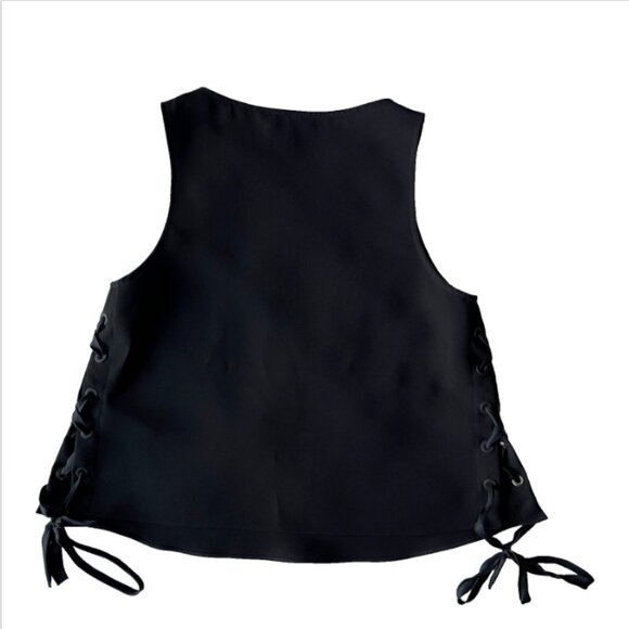 Rag & Bone Eliza Side-Tie Tank Top - Black (XS) - Picture 2 of 9